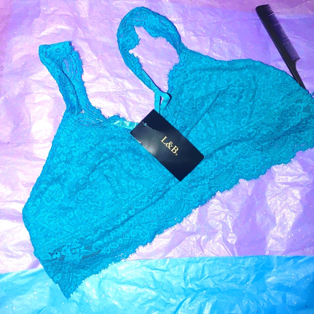 ʕ·ᴥ·ʔ NWT L&B Turquoise Lace Bralette 2XL/3XL